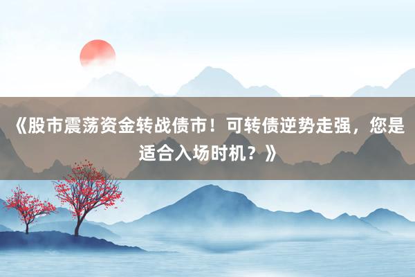 《股市震荡资金转战债市！可转债逆势走强，您是适合入场时机？》