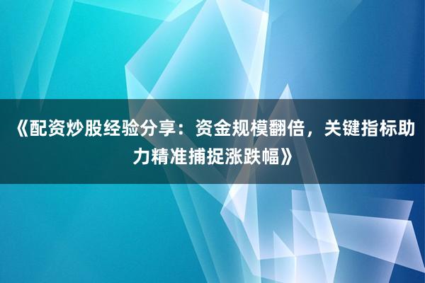 《配资炒股经验分享：资金规模翻倍，关键指标助力精准捕捉涨跌幅》