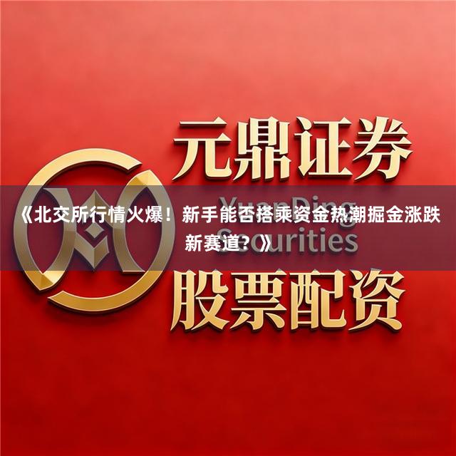《北交所行情火爆！新手能否搭乘资金热潮掘金涨跌新赛道？》
