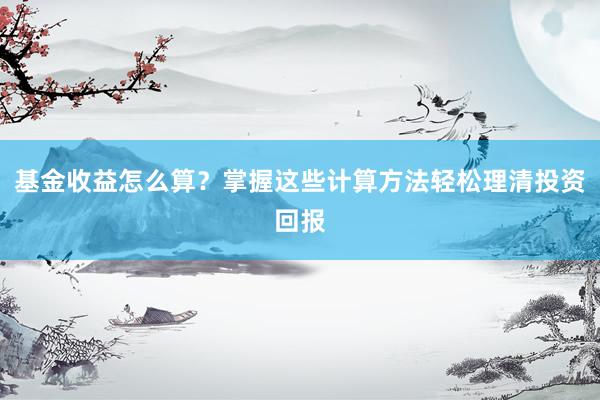 基金收益怎么算？掌握这些计算方法轻松理清投资回报