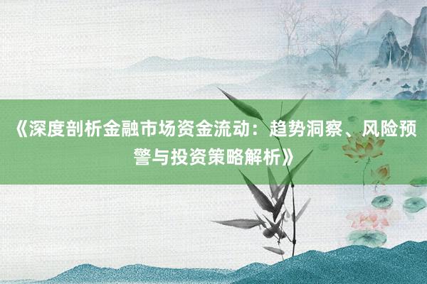 《深度剖析金融市场资金流动：趋势洞察、风险预警与投资策略解析》