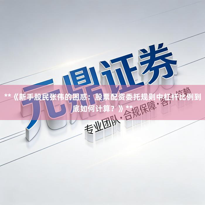**《新手股民张伟的困惑:股票配资委托规则中杠杆比例到底如何计算?》**