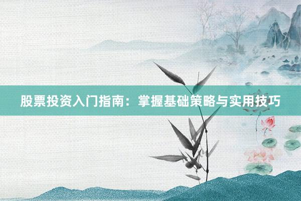 股票投资入门指南：掌握基础策略与实用技巧