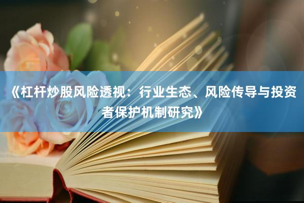 《杠杆炒股风险透视:行业生态、风险传导与投资者保护机制研究》