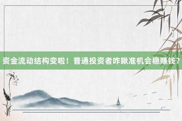 资金流动结构变啦！普通投资者咋瞅准机会稳赚钱？