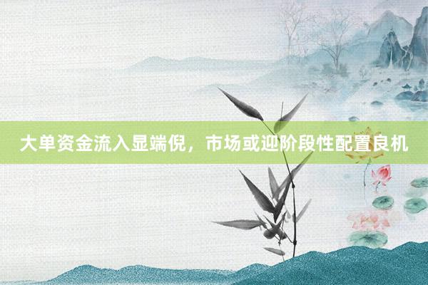 大单资金流入显端倪，市场或迎阶段性配置良机