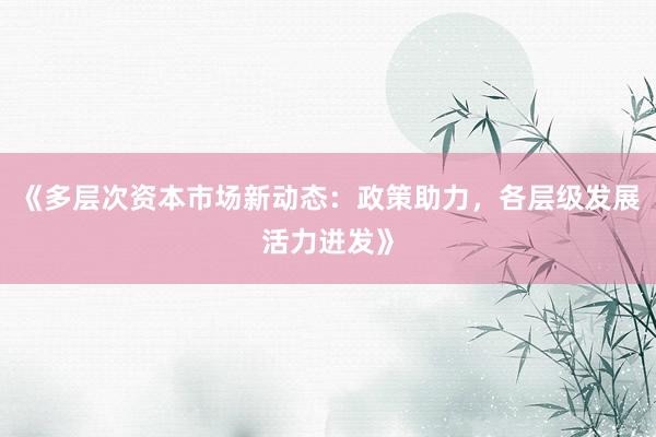 《多层次资本市场新动态：政策助力，各层级发展活力迸发》
